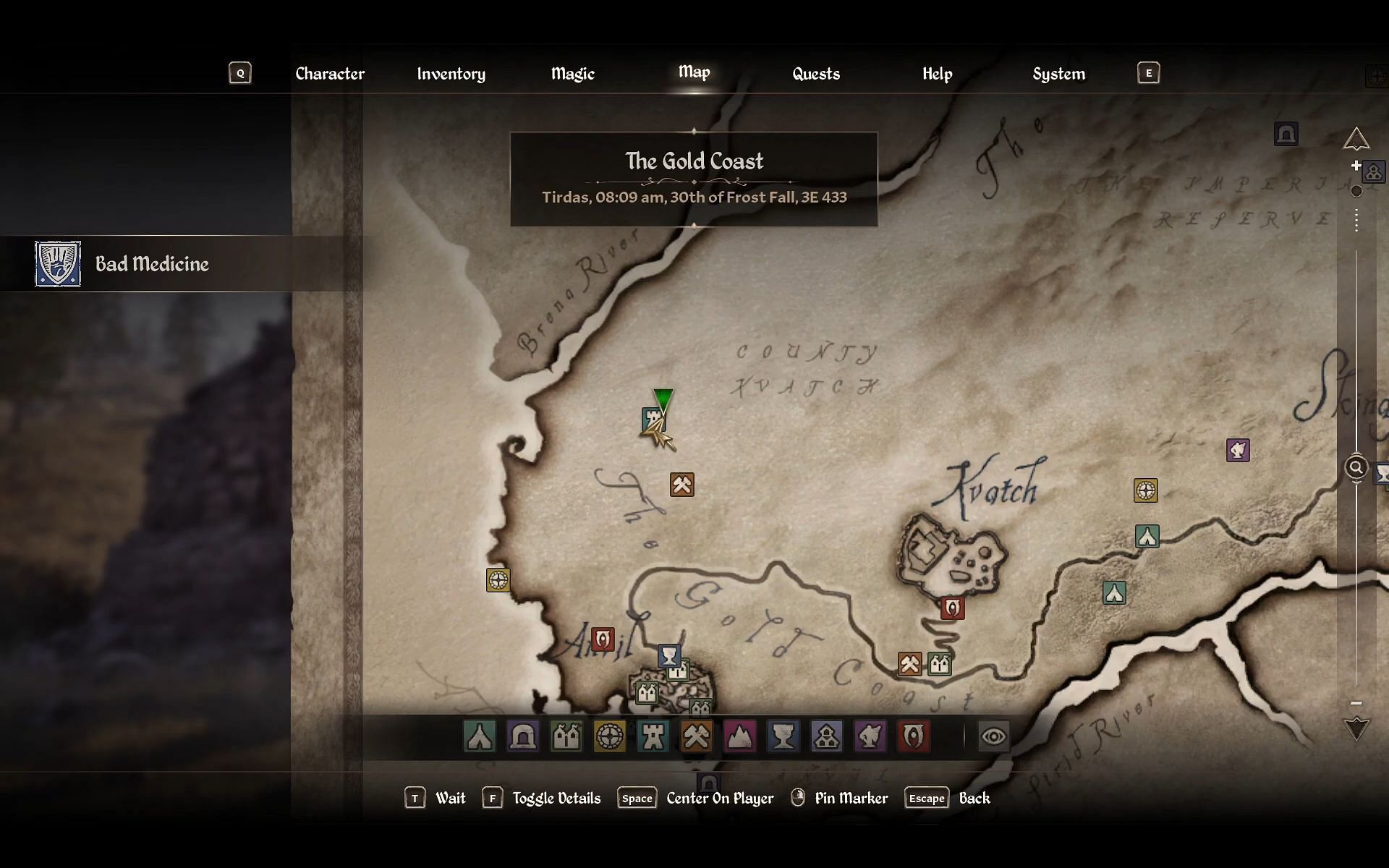 Whereabouts for Fort Slutch (Image via Bethesda Softworks // YouTube/@WoW Quests)